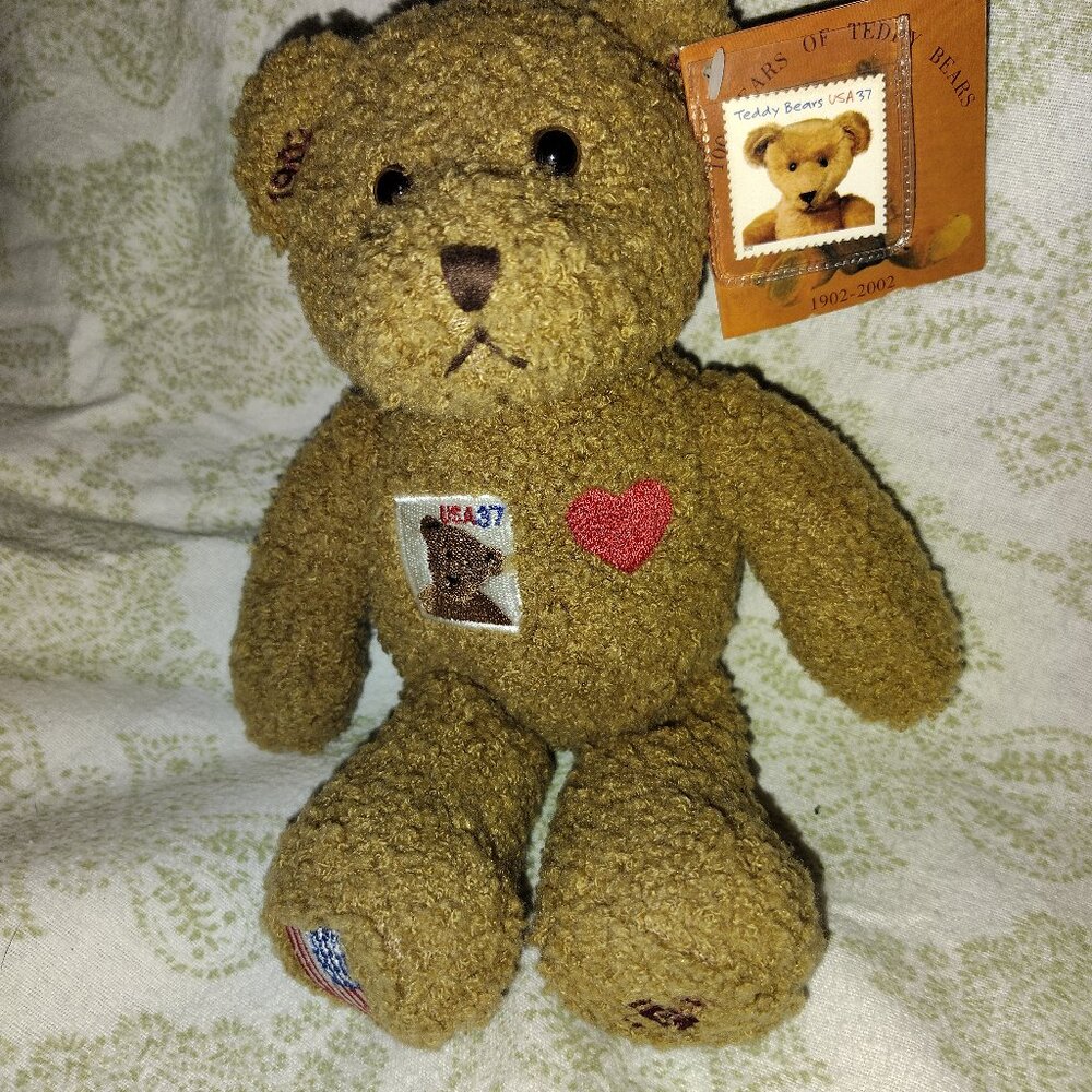 Vintage Timeless Collectible Teddy Bear Plush USA 37 Brown 10" Bean/ Fiber Fille